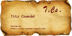 Titz Csanád névjegykártya